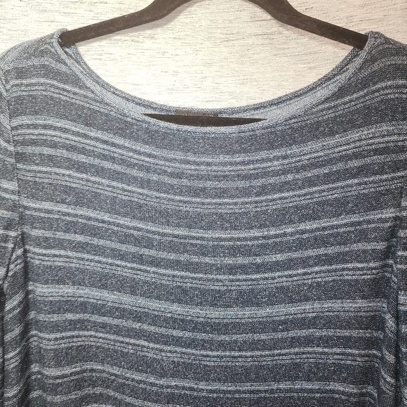 J. Jill Medium Stripped Long Sleeved Knit Sweater Blue Strips Wearever - Picture 4 of 6